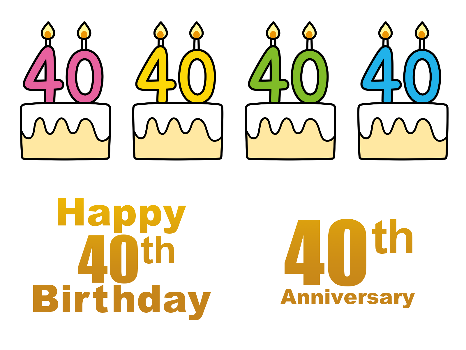 40歳の誕生日 フリーイラスト、フリー素材